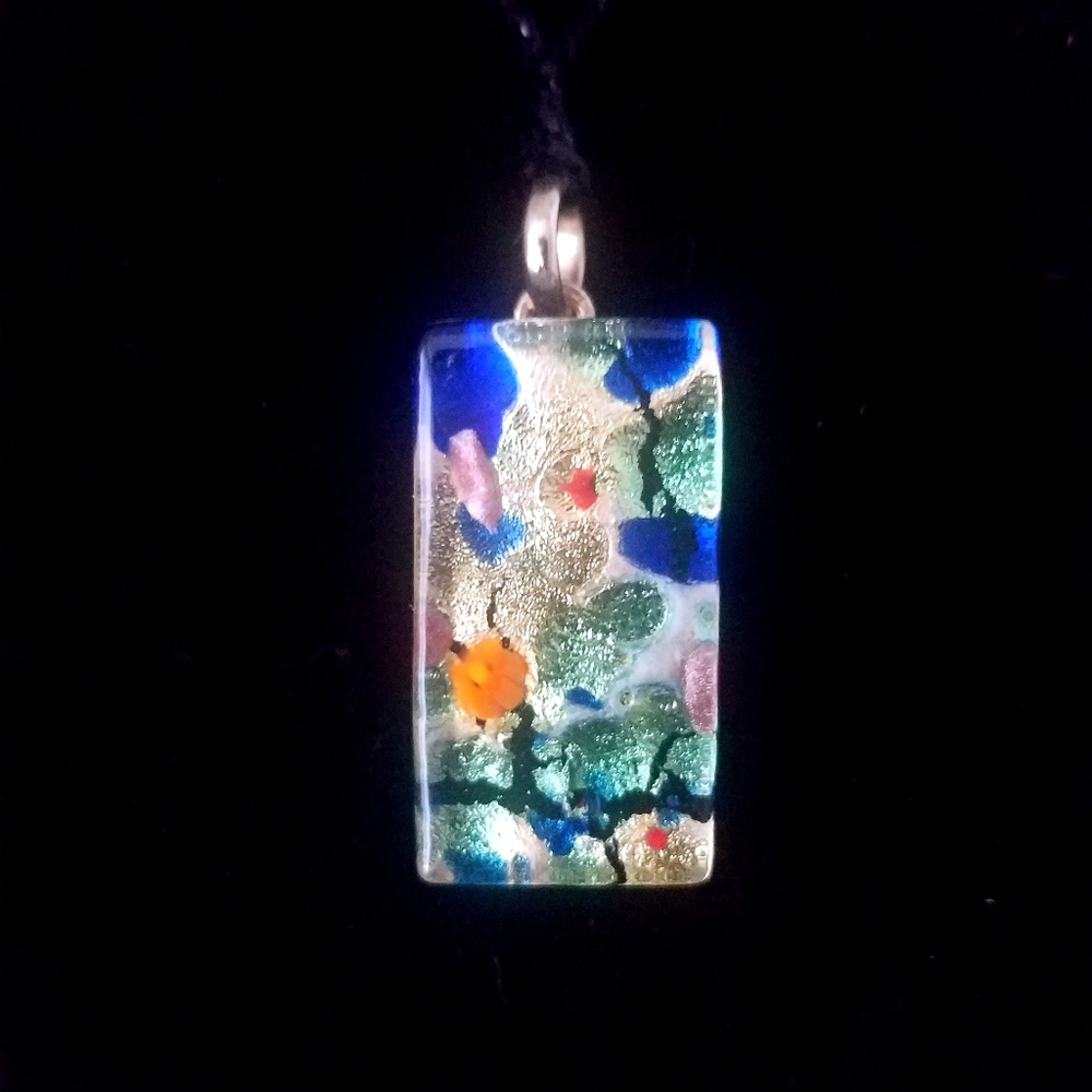 Gorgeous dichroic glass pendant